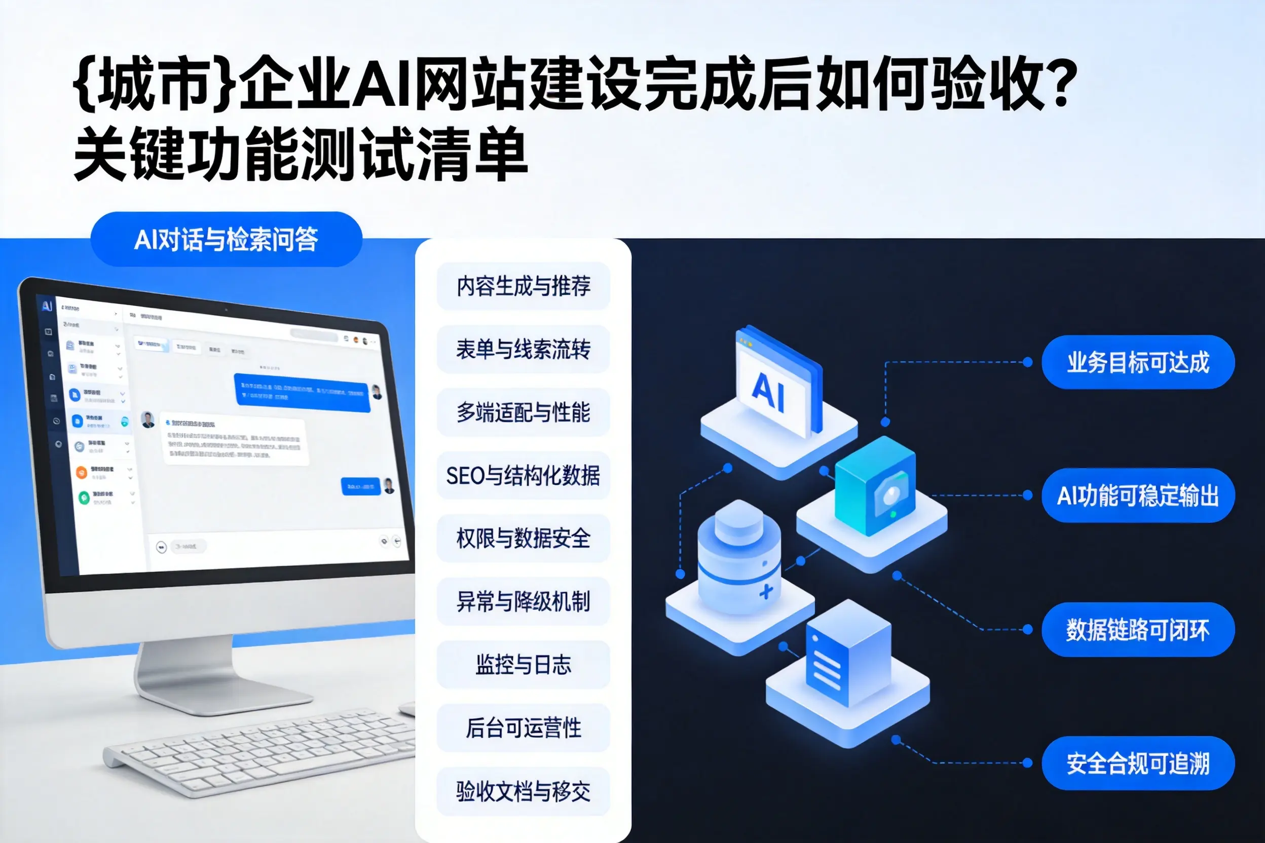 乌海企业AI网站建设完成后如何验收?关键功能测试清单