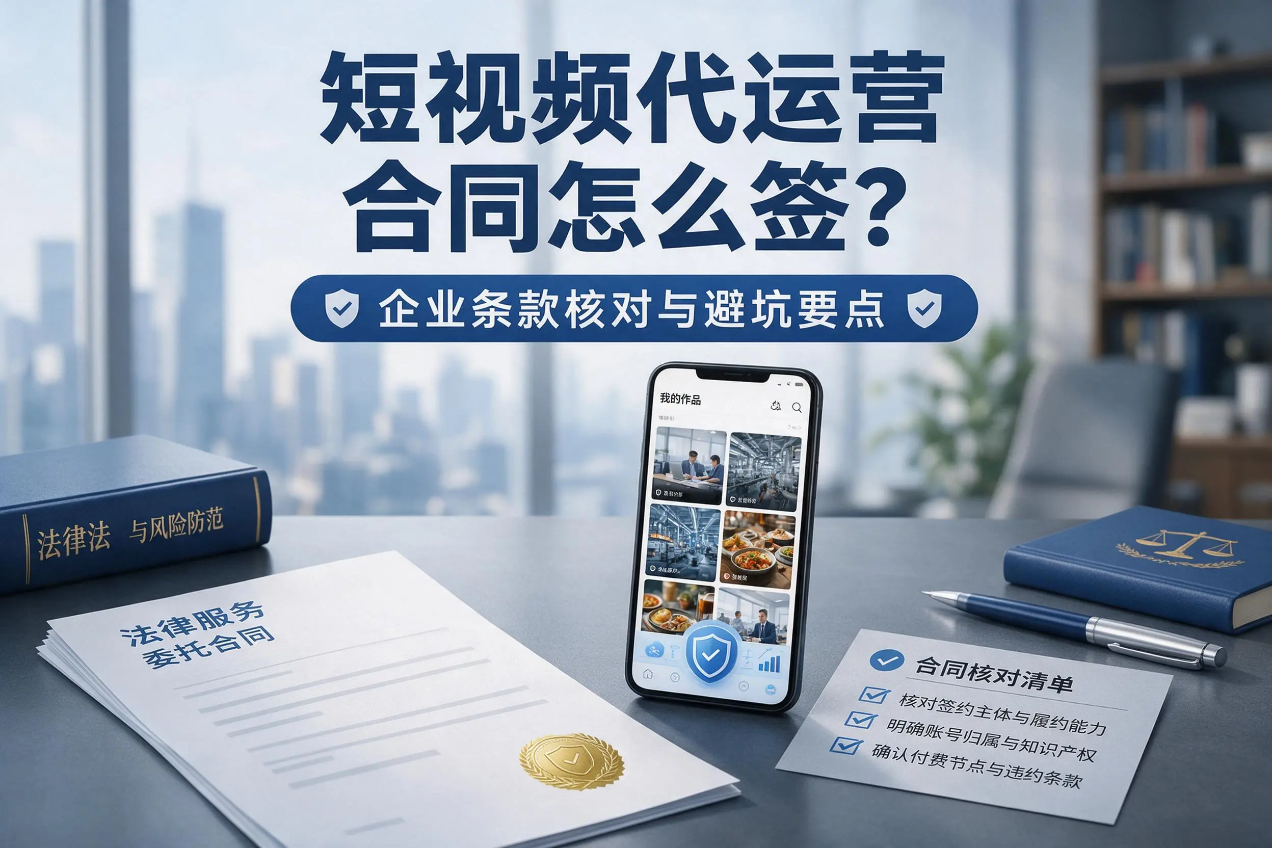 短视频代运营合同怎么签？乌海企业条款核对与避坑要点