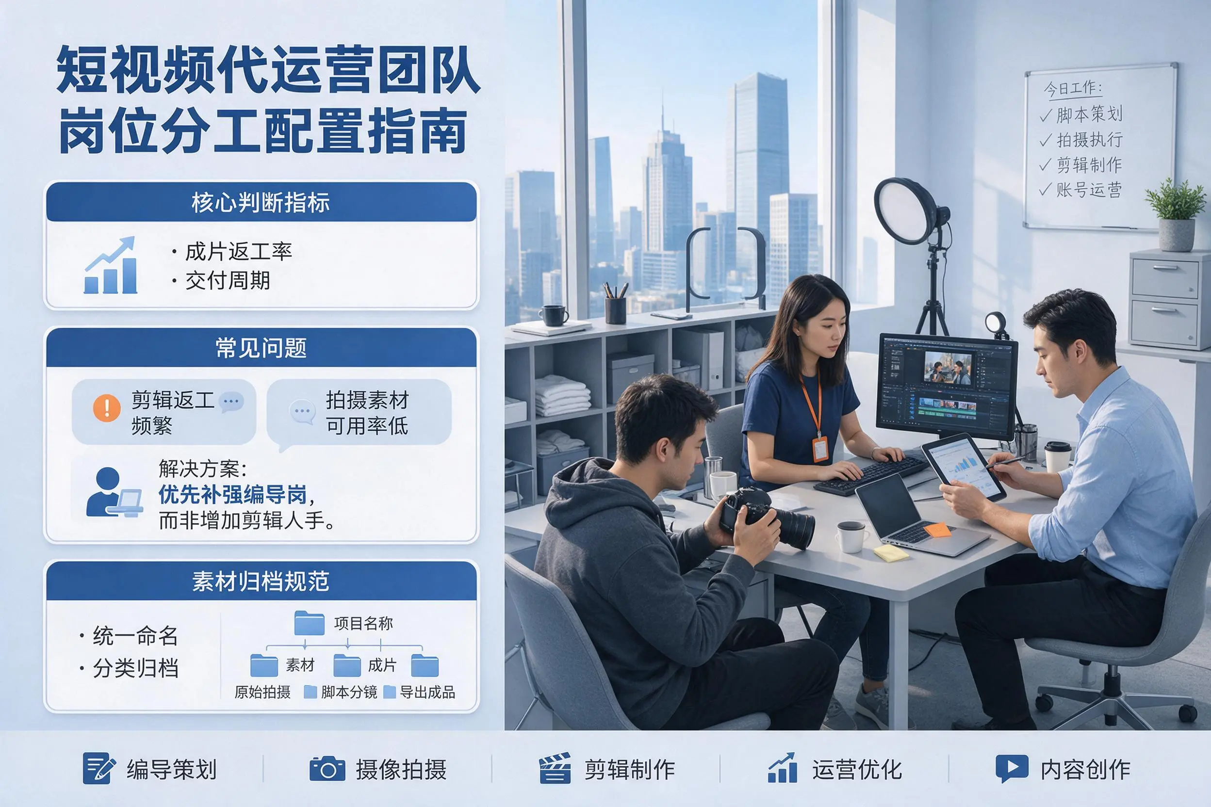 短视频代运营团队如何配置？乌海企业岗位分工科普说明