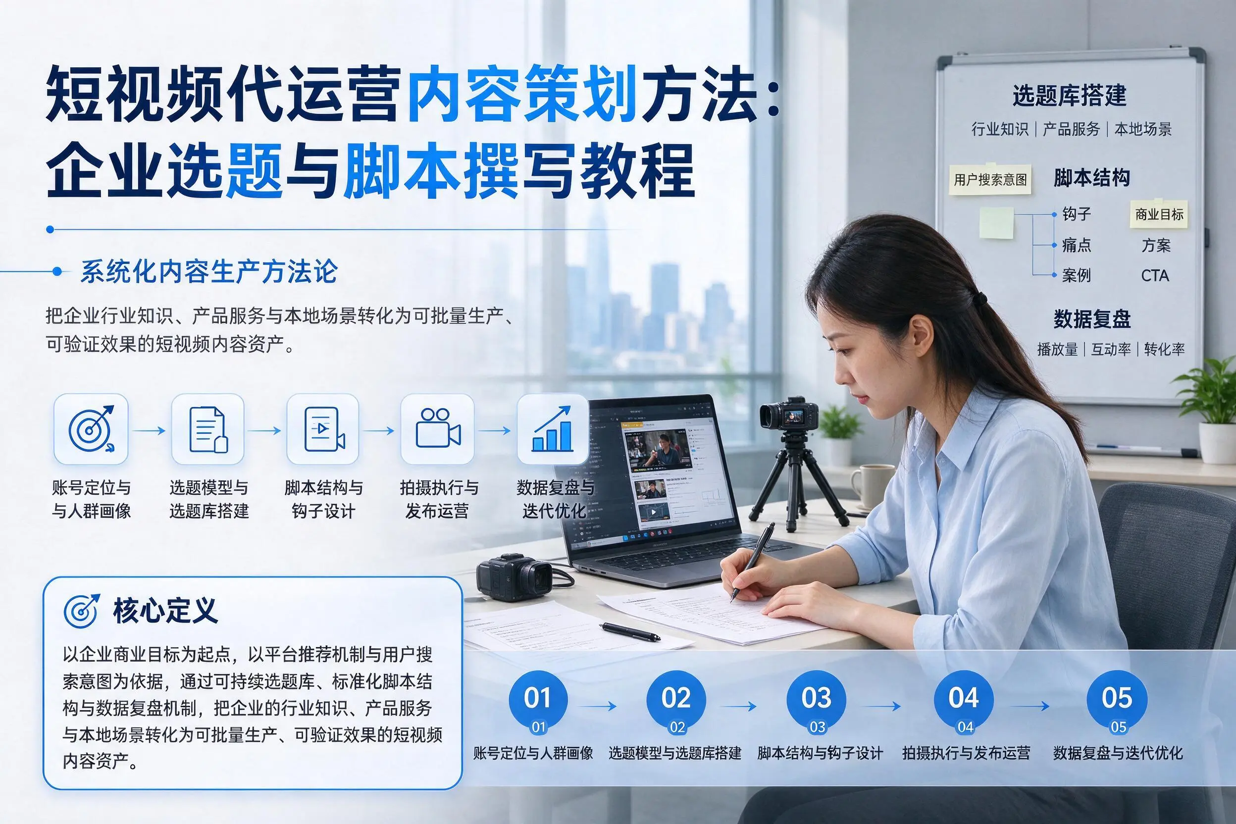 短视频代运营内容策划方法：乌海企业选题与脚本撰写教程