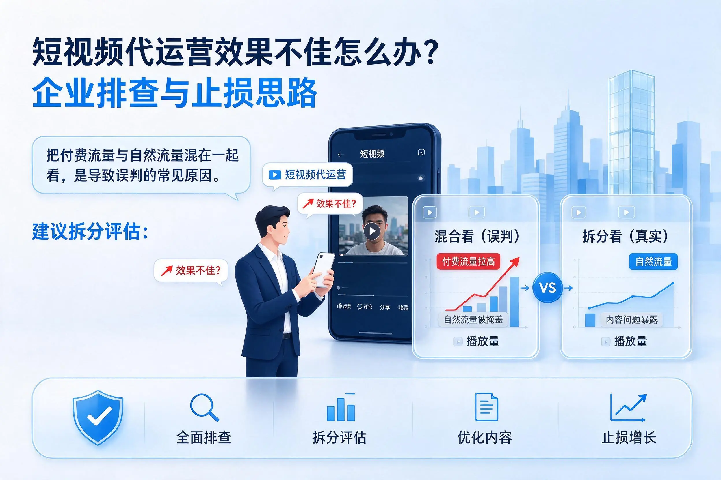 短视频代运营效果不佳怎么办？乌海企业排查与止损思路