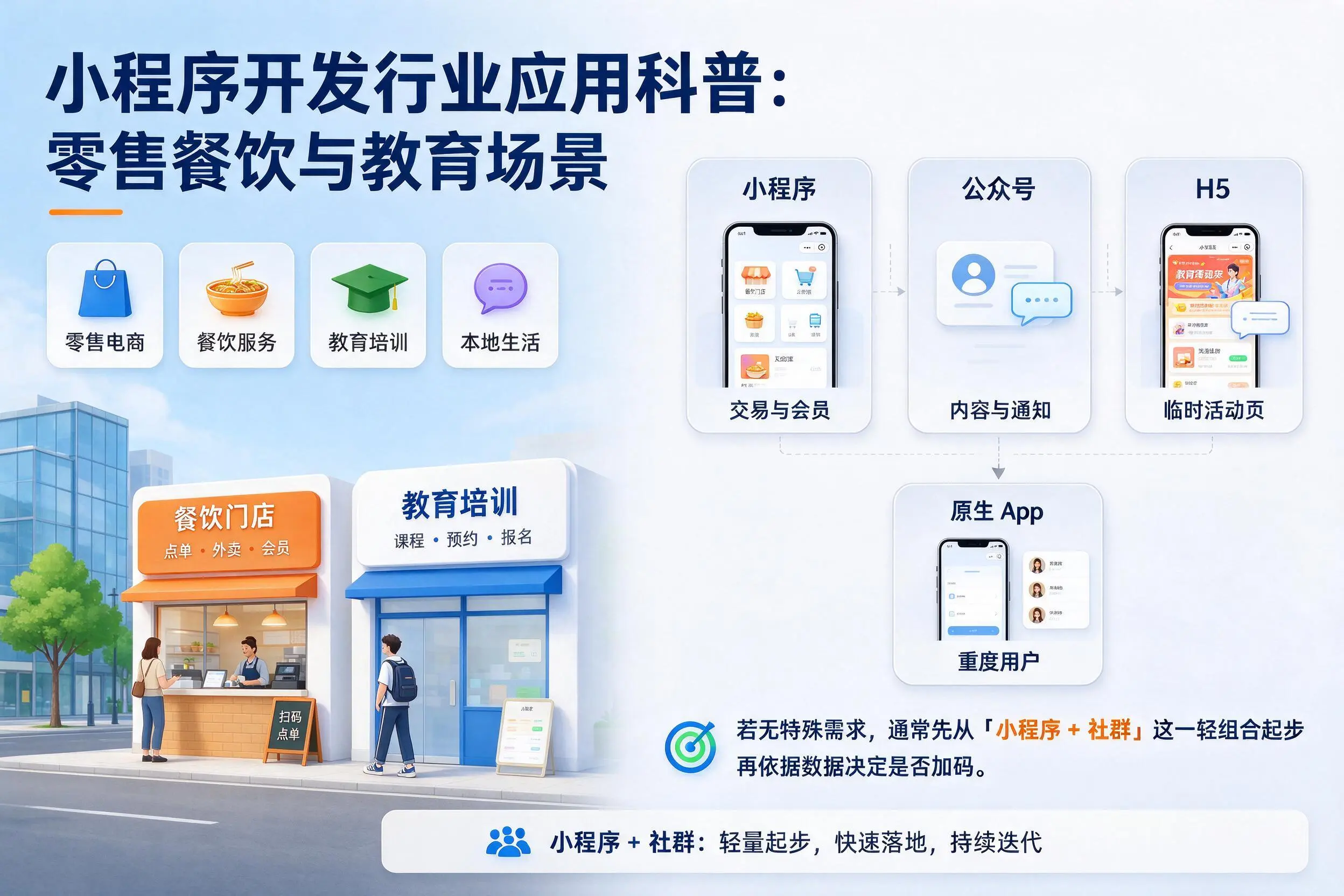 乌海小程序开发行业应用科普:零售餐饮与教育场景
