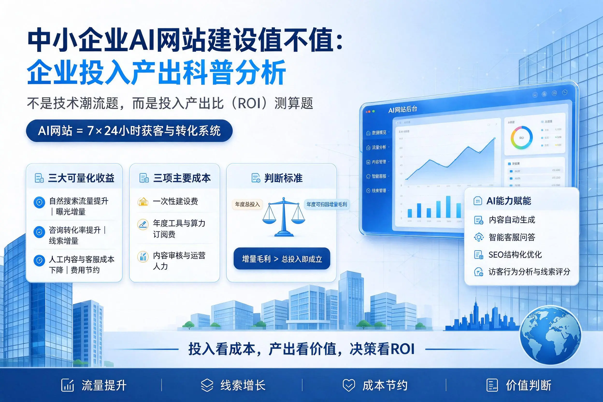 中小企业AI网站建设值不值:乌海企业投入产出科普分析