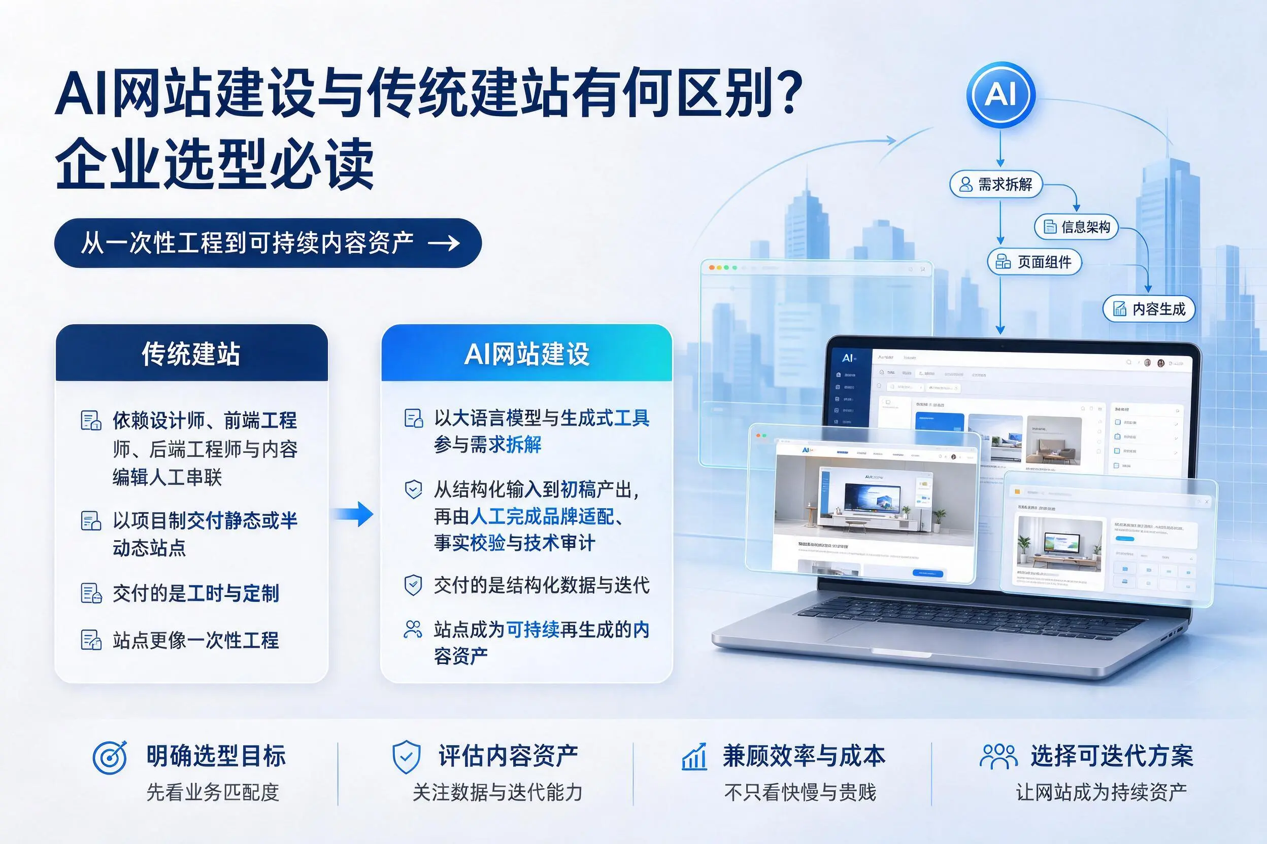 AI网站建设与传统建站有何区别?乌海企业选型必读