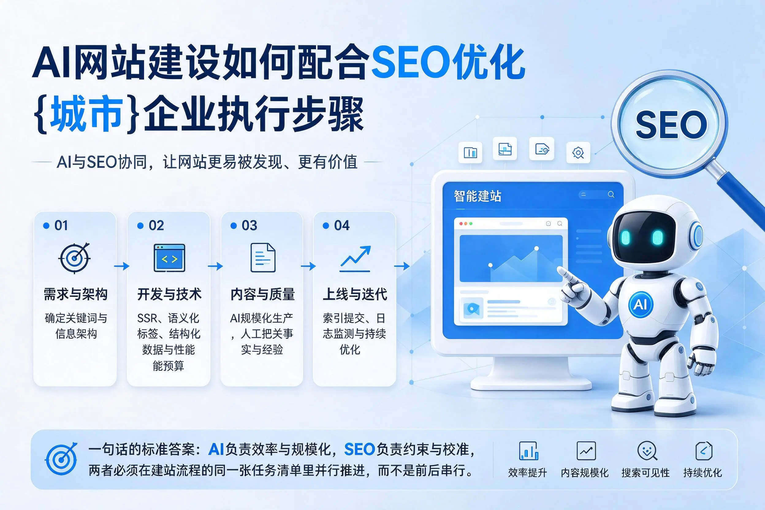 AI网站建设如何配合SEO优化，乌海企业执行步骤
