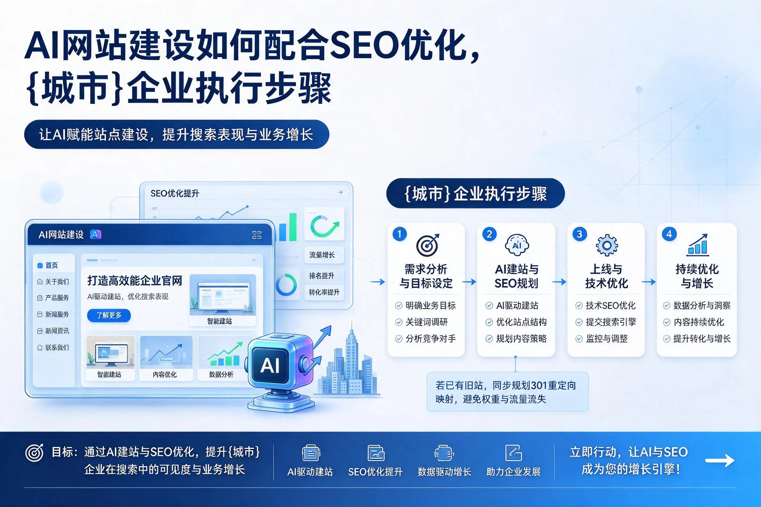 AI网站建设如何配合SEO优化，乌海企业执行步骤