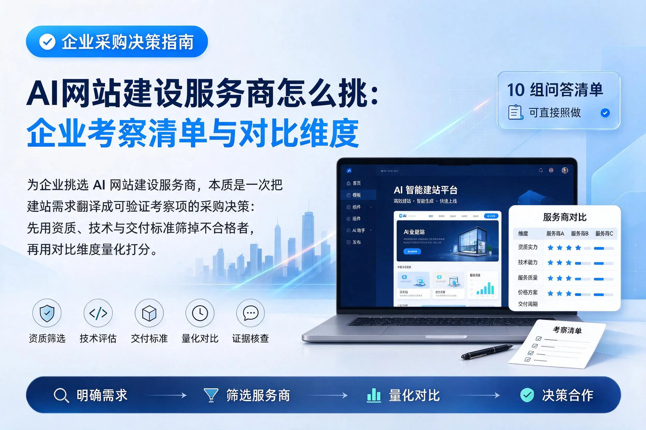 AI网站建设服务商怎么挑：乌海企业考察清单与对比维度