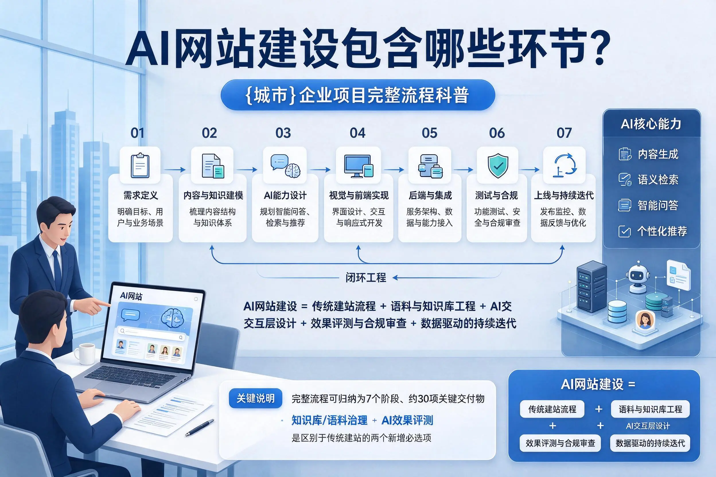 AI网站建设包含哪些环节？乌海企业项目完整流程科普