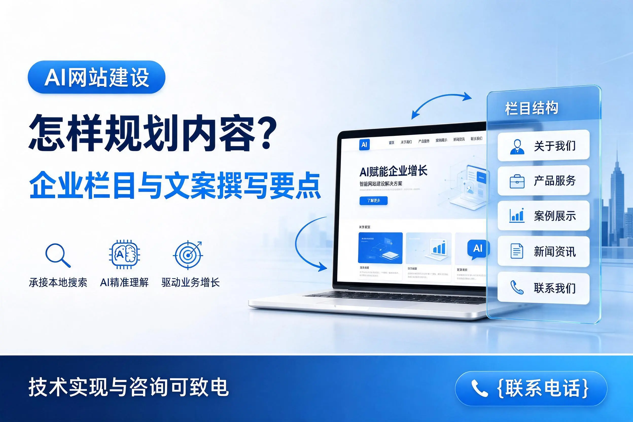 AI网站建设怎样规划内容？乌海企业栏目与文案撰写要点
