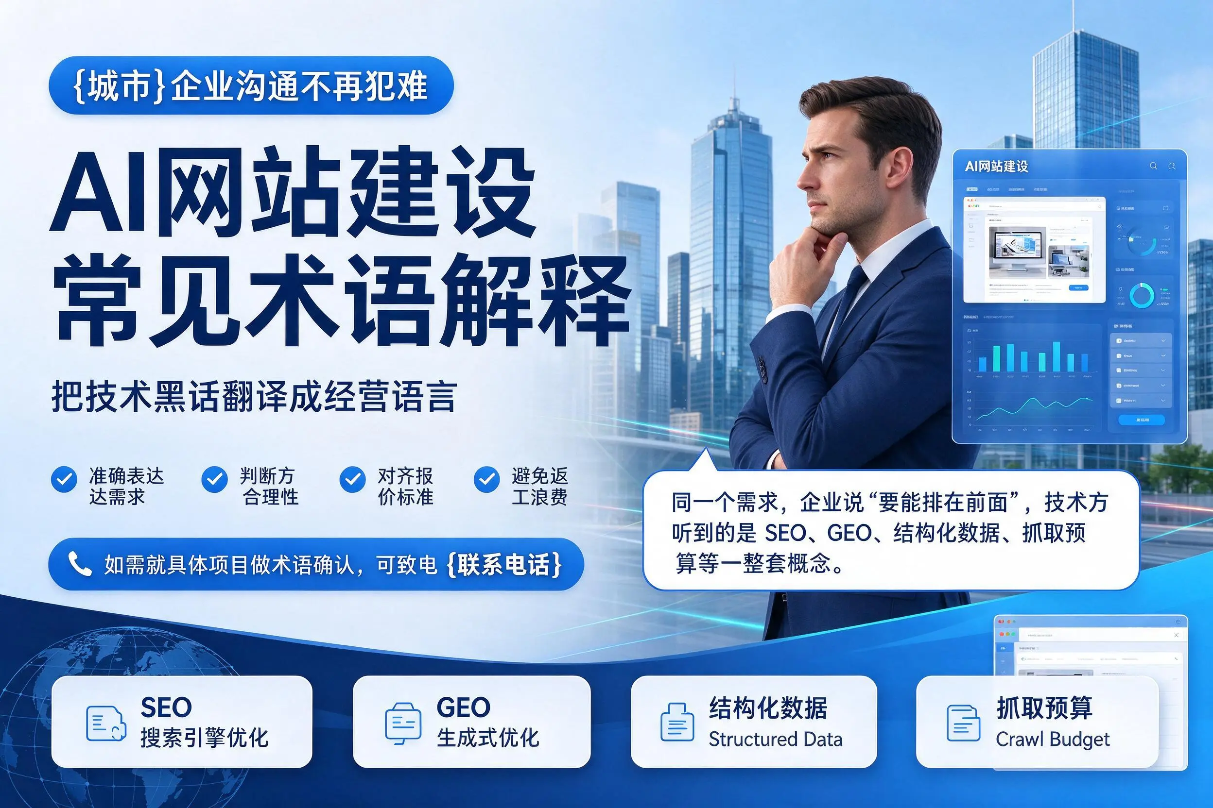 AI网站建设常见术语解释，乌海企业沟通不再犯难