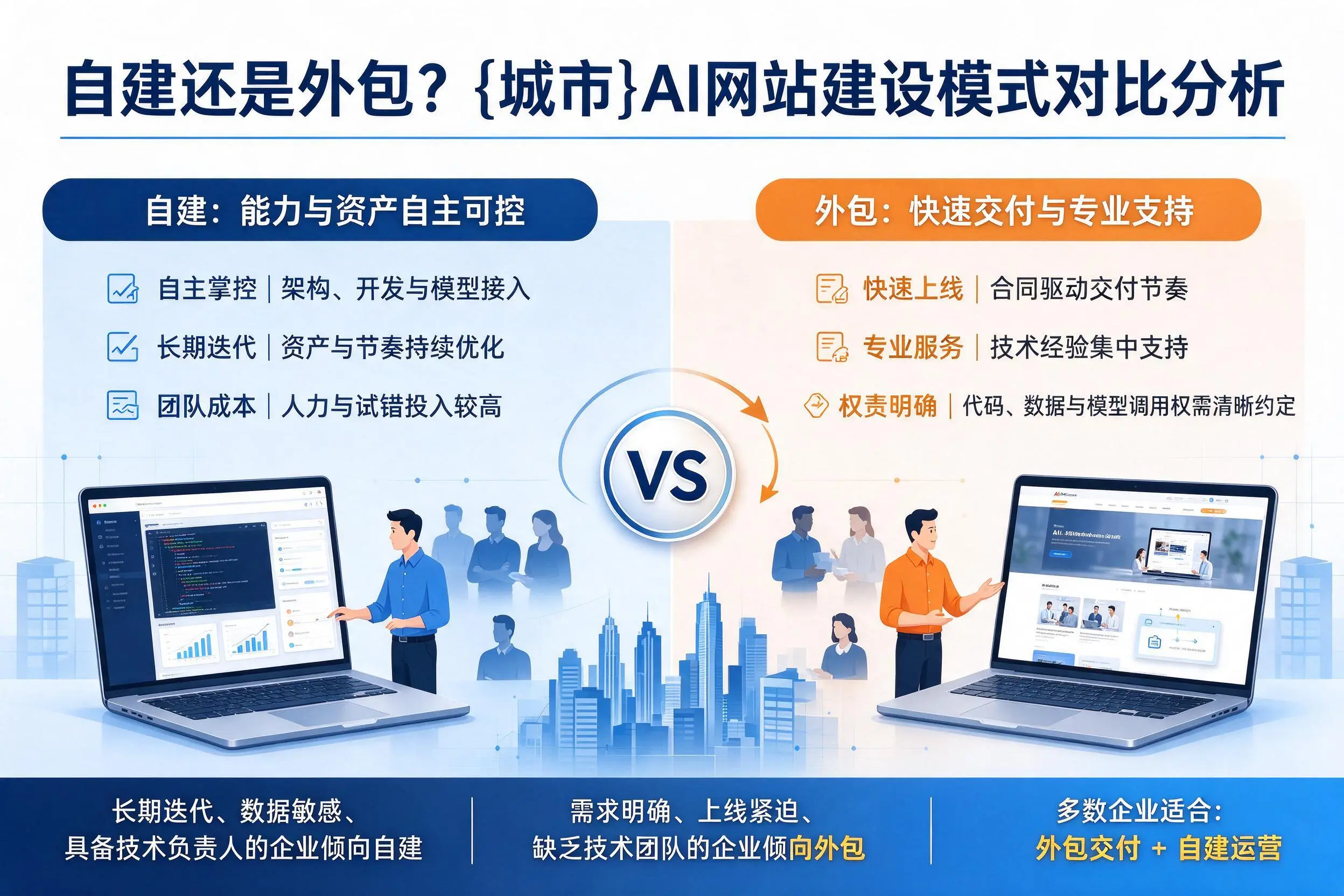 自建还是外包?乌海AI网站建设模式对比分析