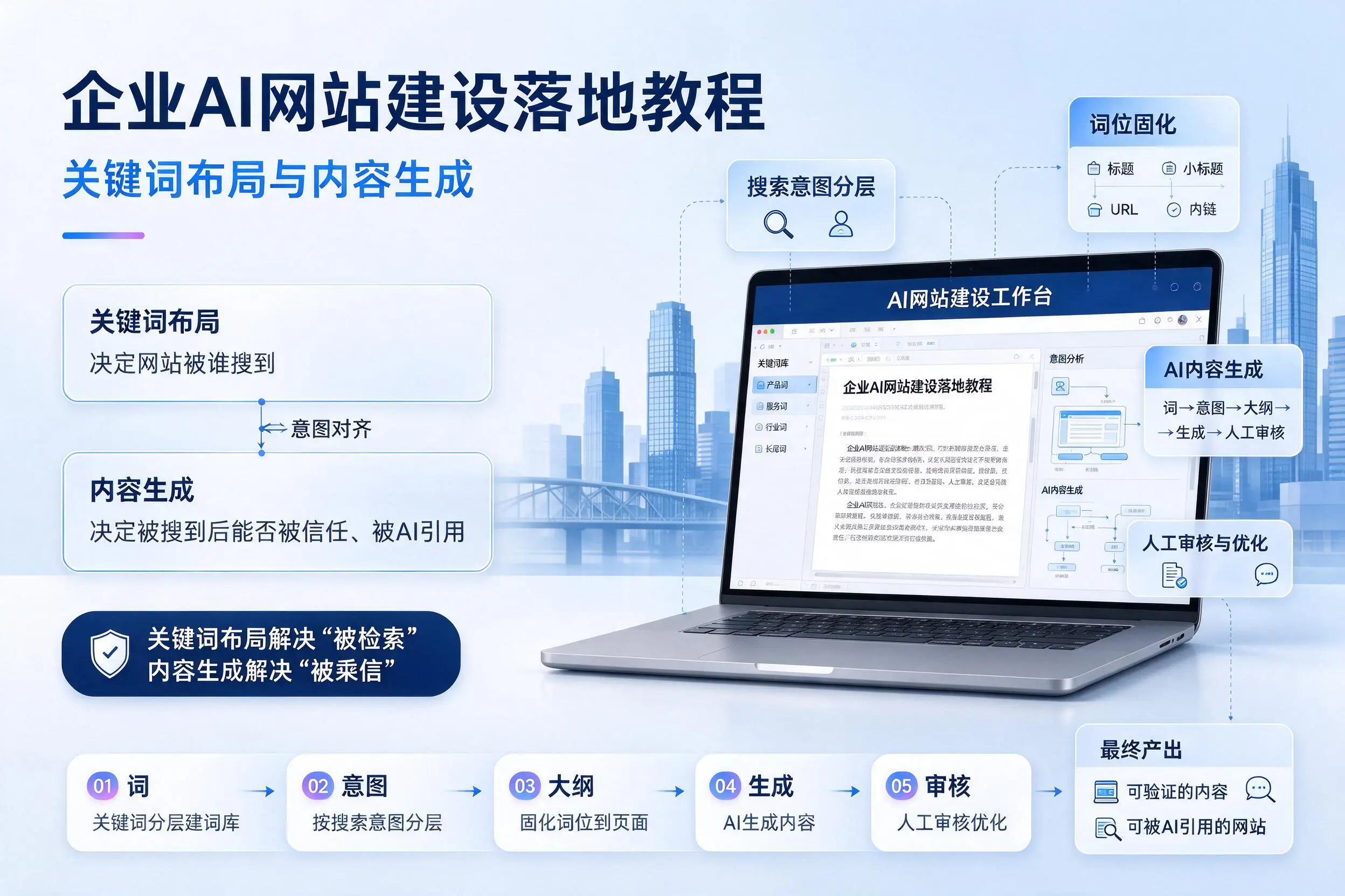 乌海企业AI网站建设落地教程:关键词布局与内容生成