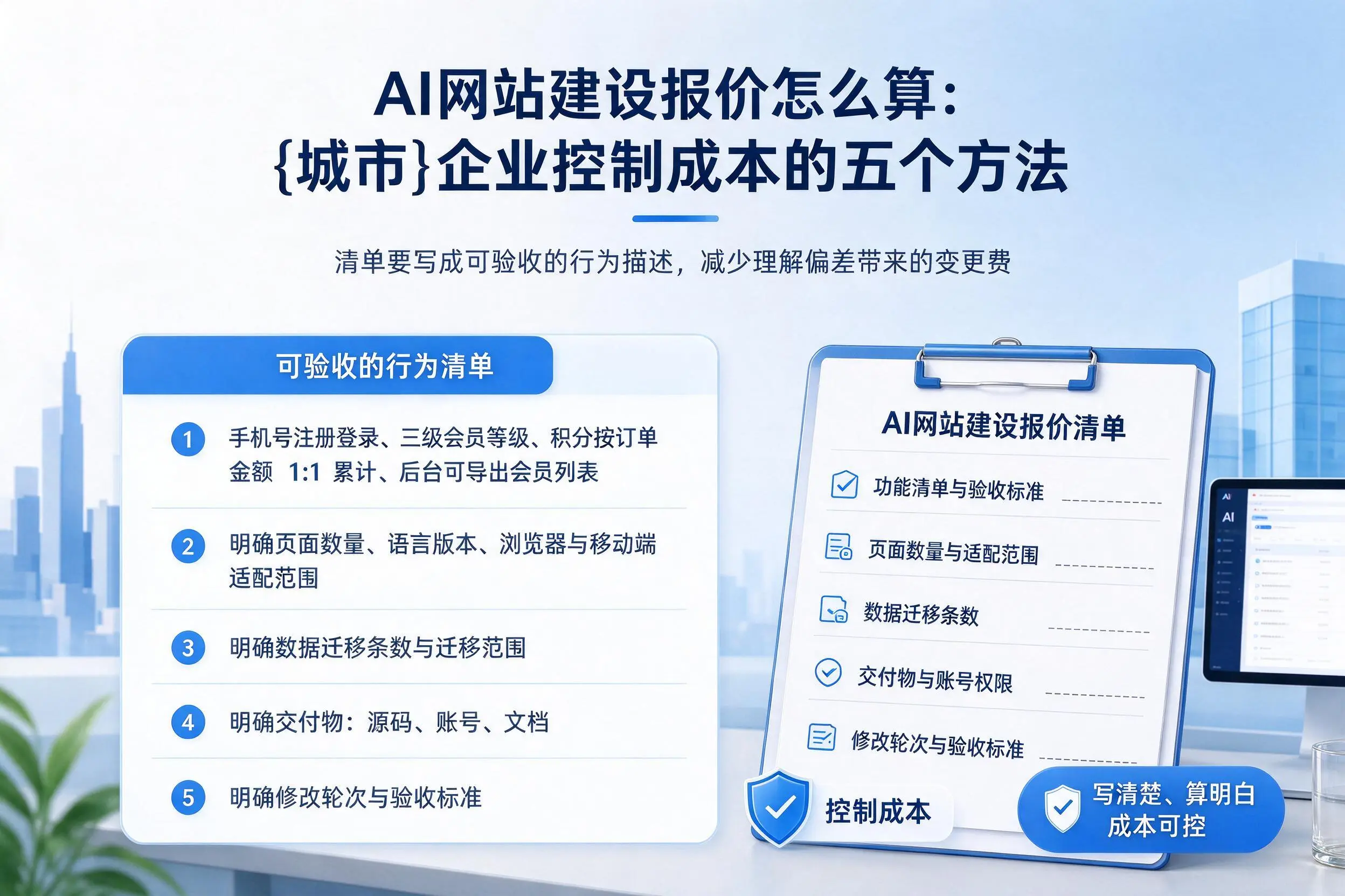 AI网站建设报价怎么算：乌海企业控制成本的五个方法